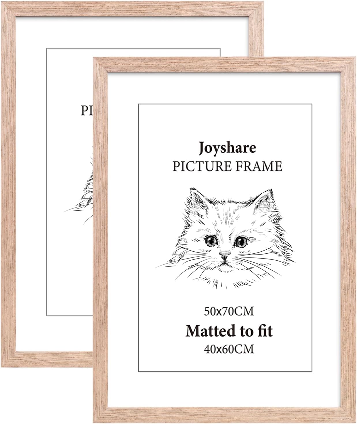 20x28 picture frame natural 2 pack with 16x24 mat, shatterproof plexiglass, dual-size display, horizontal/vertical wall hanging, premium mdf poster frame for home, office & gallery decor natural 20"×28" / 2x