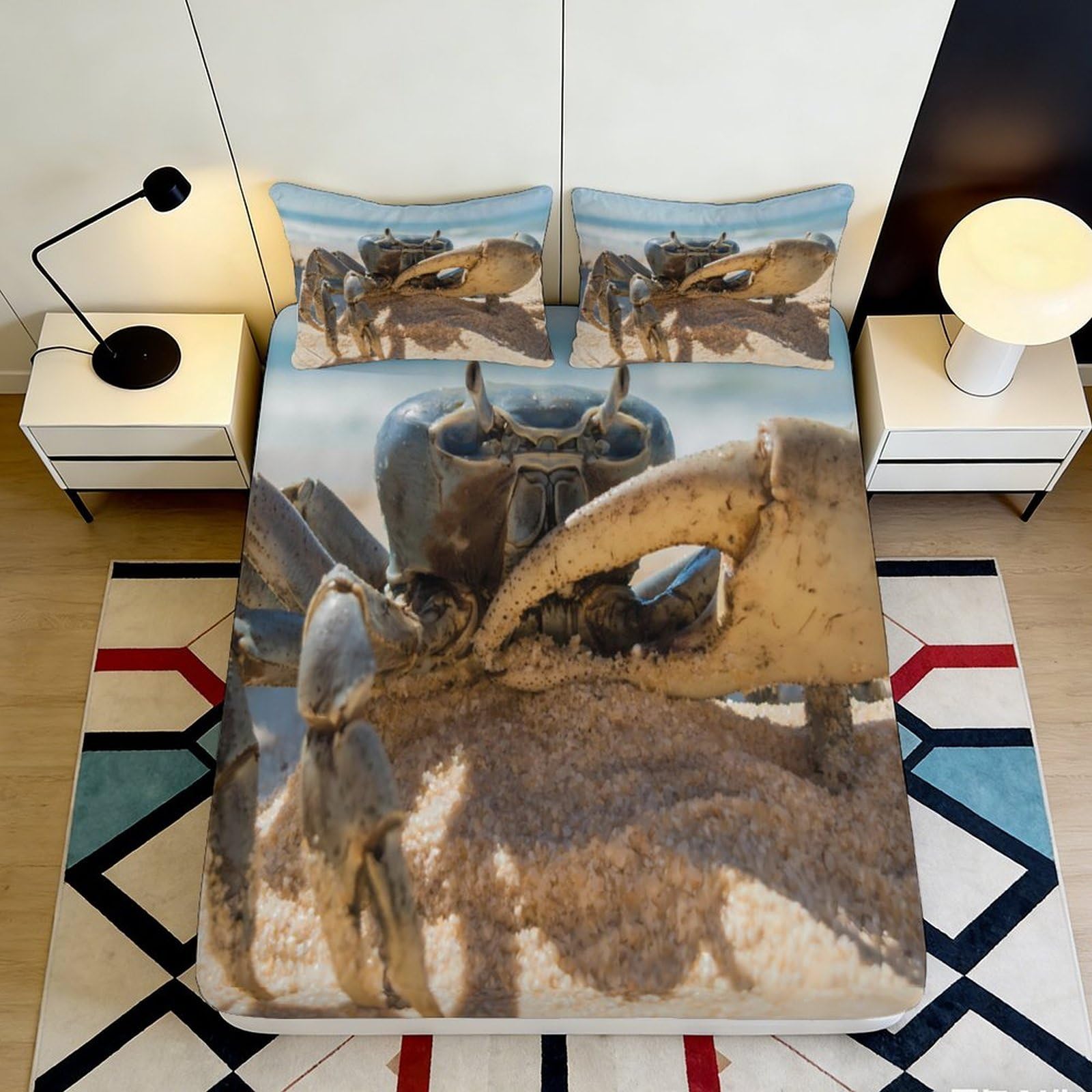 3D Printed Elephant Safari Fitted Sheet Microfiber Soft Brown Wildlife Savannah Bed Cover Bedroom Decor 90x200x25cm