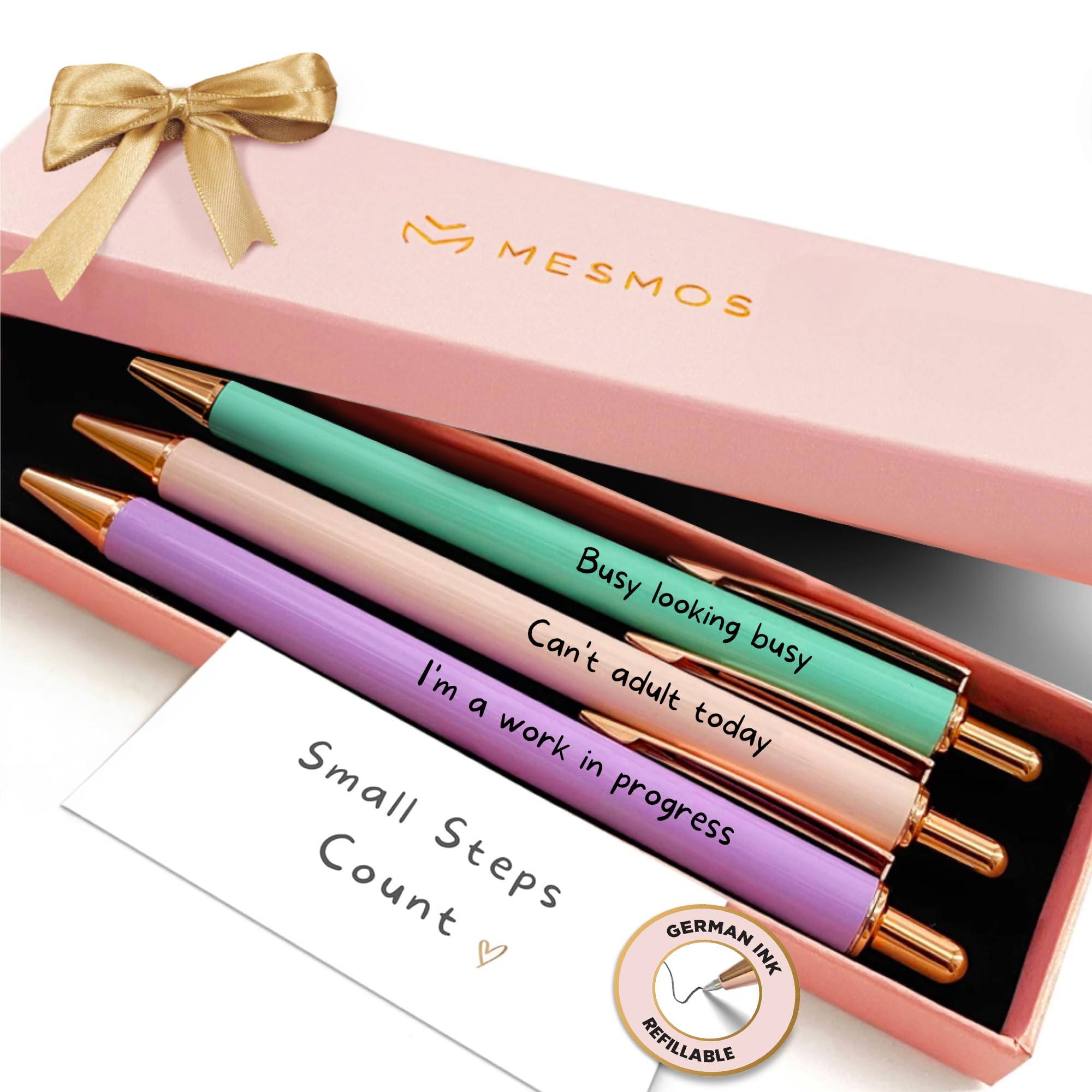 MESMOS 3Pk Funny Pens for Adults, Funny Coworker Gifts, Fun Pens for Adults, Office Supplies for Women, Unique Office Work Gifts for Women