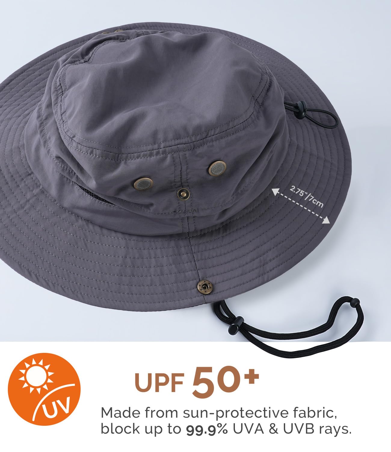 Hat Hut Mens Waterproof Bucket Rain Hat, UPF50+ Sun Hat, Wide Brim, Packable, All-Weather Outdoor Hiking Fishing Hats - 3