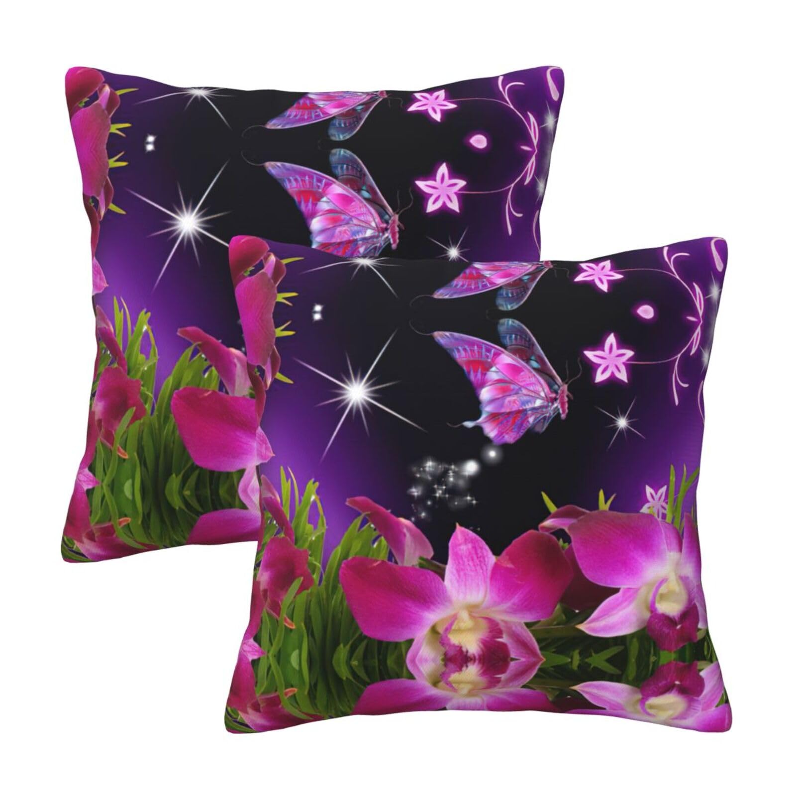Kfjghhl Pink Flower Background Throw Pillow Covers Decorative Farmhouse Couch Pillow Case 4 Sizes Square Cushion Pillcase
