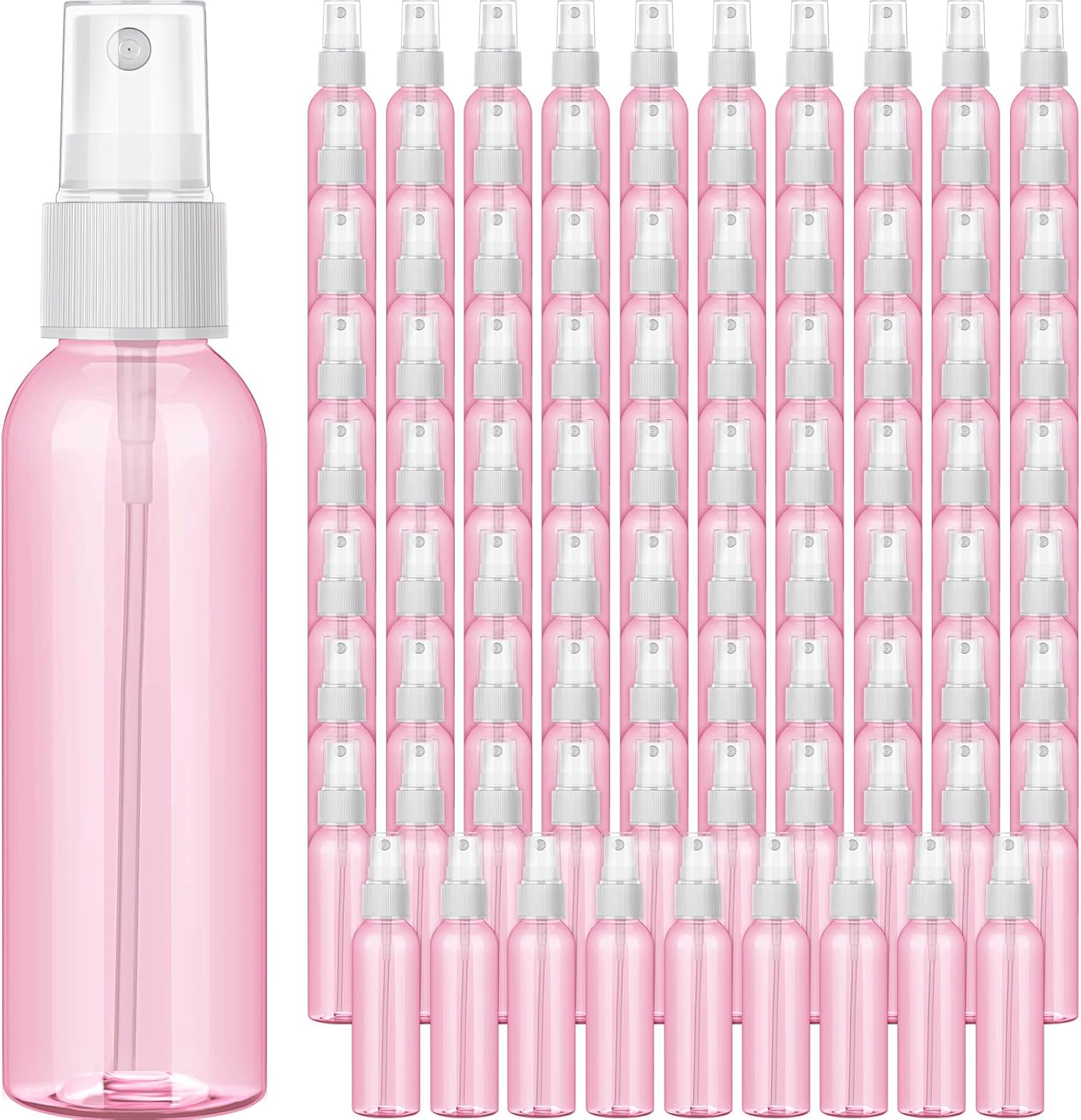 Tanlade 100 Pcs 2oz Small Spray Bottles Refillable Mini Spritzer Clear Empty Plastic