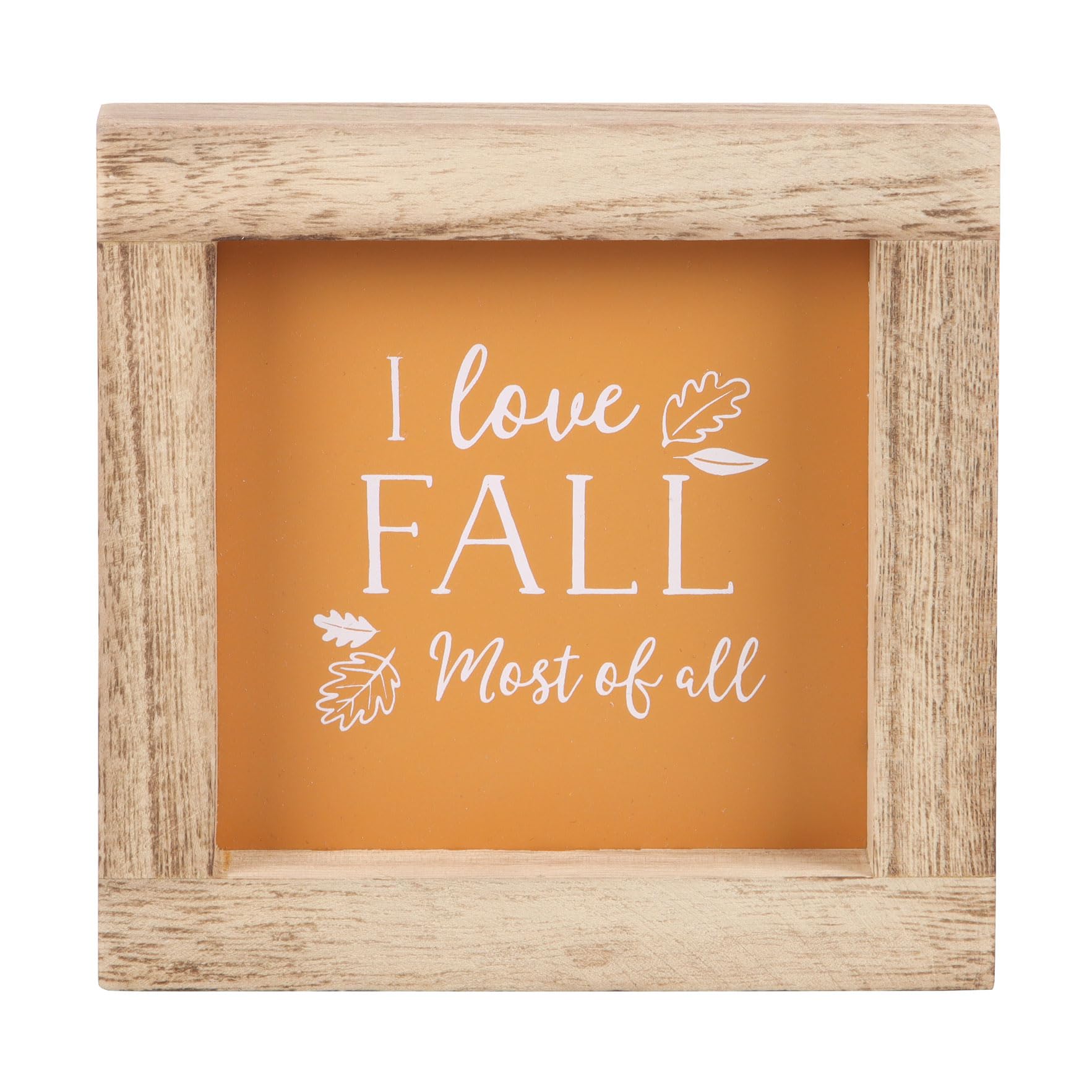 KDMD Orange I Love Fall Most of All Wooden Frame Sign