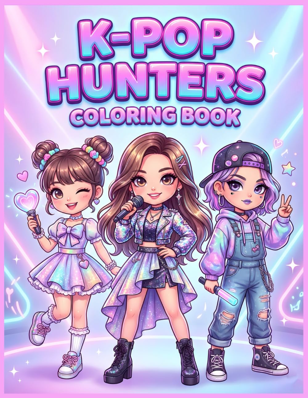 KPop Hunters Coloring Book: 110 Adventure Idol Inspired Fantasy Pages Where Music Battles Darkness