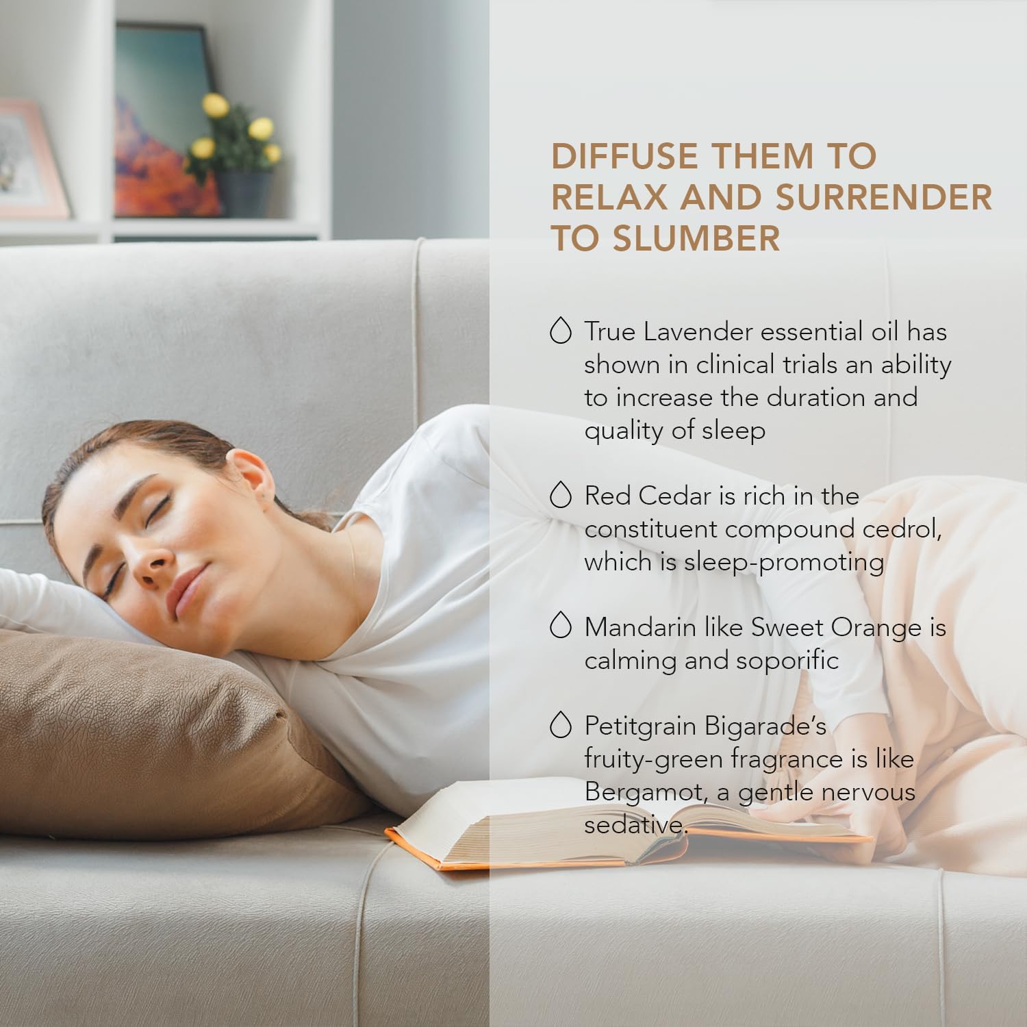 AromaTru Slumber Essential Oil Kit – True Lavender, Red Cedar, Mandarin, and Petitgrain Bigarade – Organic & Wildcrafted – ISO Certified – No Synthetic Fillers – Ethically Sourced