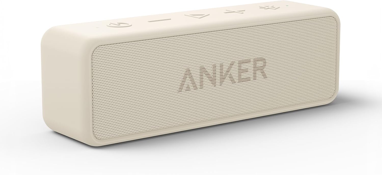 Soundcore Anker 2 Portable Bluetooth Speaker, 24-Hour Playtime, IPX7 | 12W Stereo Sound, Wireless Stereo Pairing, Bluetooth 6, Bassup, Wireless Speaker for Home, Shower, Outdoors, Travel, Camping