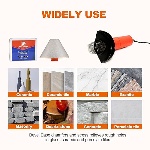 Miniatura 5 de Broca biseladora de diamante, brocas de diamante BRSCHNITT de 3.228 in con rosca 58-11 para agrandar, pulir y biselar los agujeros exsit