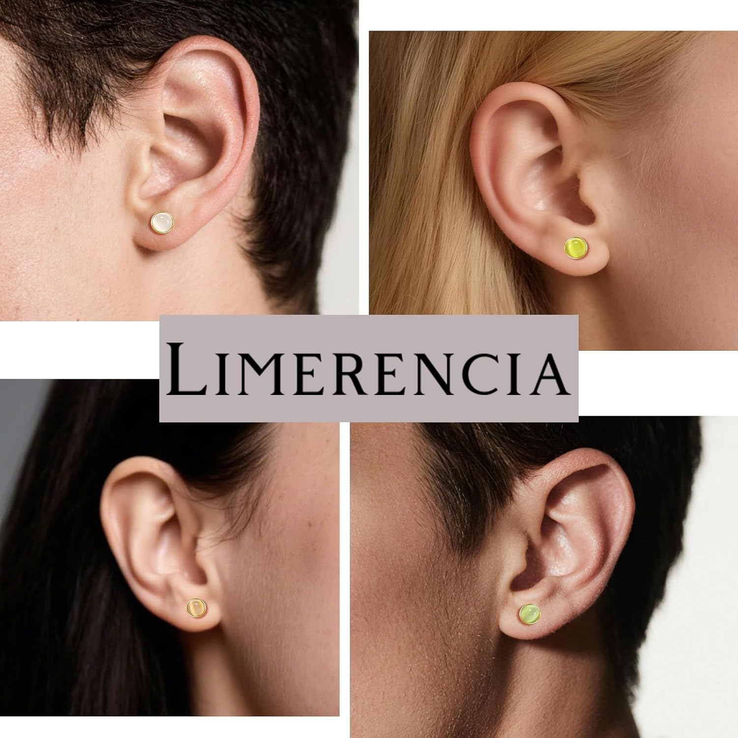 Limerencia Titanium Earrings, 20G 6mm Hypoallergenic Cat's Eye Butterfly Back Earrings for Sensitive Ears, Implant Grade Pure G23 Titanium Studs, Jelly Gold Tone, Minimalist Stud Earrings for Women - Image 7