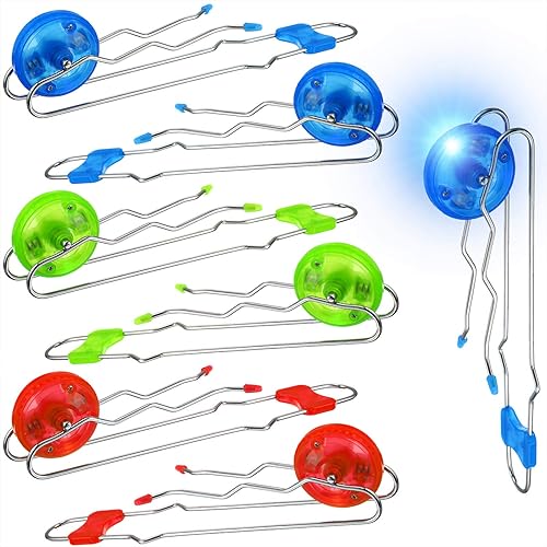 Sumind 6 piezas de ruedas giratorias magnéticas retro, juguete de Navidad iluminado, rieles giroscópicos, Twirler, clásico, vintage, truco, Yoyo,