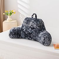 Vista 15 de A Nice Night Almohada de lectura suave de piel sintética, respaldo de cuña para adultos con brazos y soporte para la espalda para sentarse