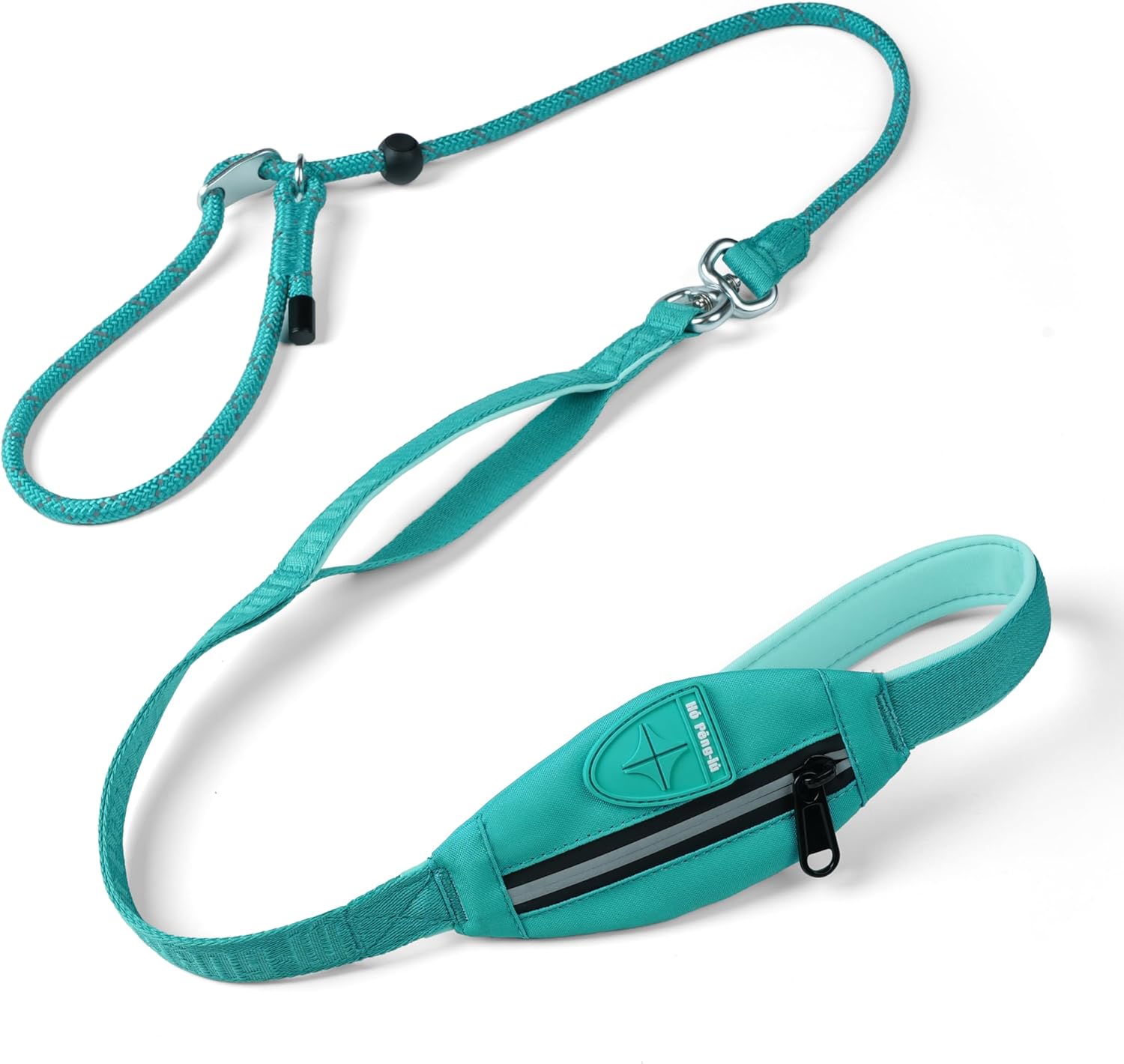 Dog Slip Lead Dog Leash, Heavy Duty No-Pull Training Leash w/Poop Bag Holder, Anti-Tangle, Multi-Handles & Reflective Thread for Medium, Large Dogs 5FT Cyan