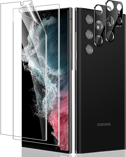 Miniatura 1 de LYWHL - Protector de pantalla para Samsung Galaxy S22 Ultra de 68 pulgadas compatible con fundas paquete de 2 unidades película flexible