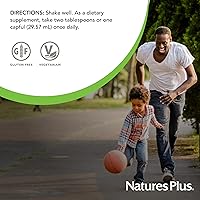 Vista 6 de Natures Plus Source of Life Líquido, fruta tropical, 8 onzas líquidas, suplemento multivitamínico y mineral, sin gluten, vegetariano, 8 porciones