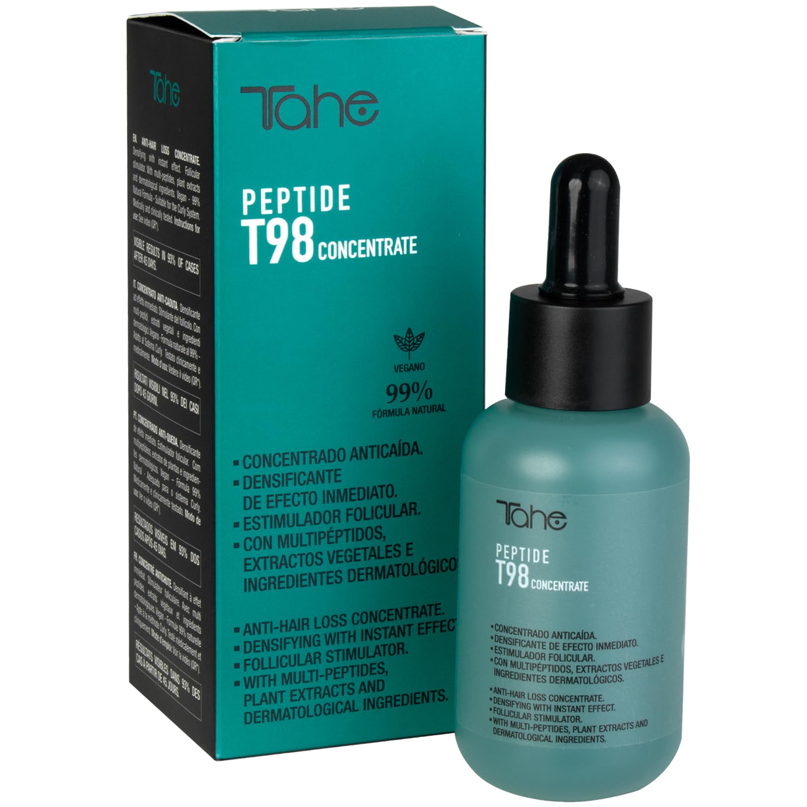 Tahe Peptide T98 Tratamiento concentrado anticaída capilar densificante con multipéptidos de efecto inmediato (50 ml (Paquete de 1))