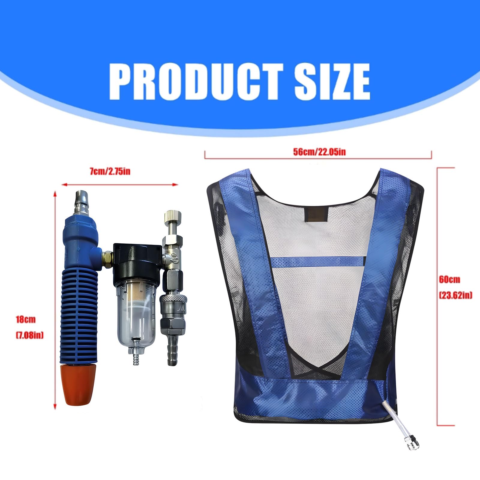 Indumento rinfrescante rinfrescante per lavoratori all ' aperto, incluso design del tubo ' integrato e cappotto raffreddamento esterno con filtro antipolvere