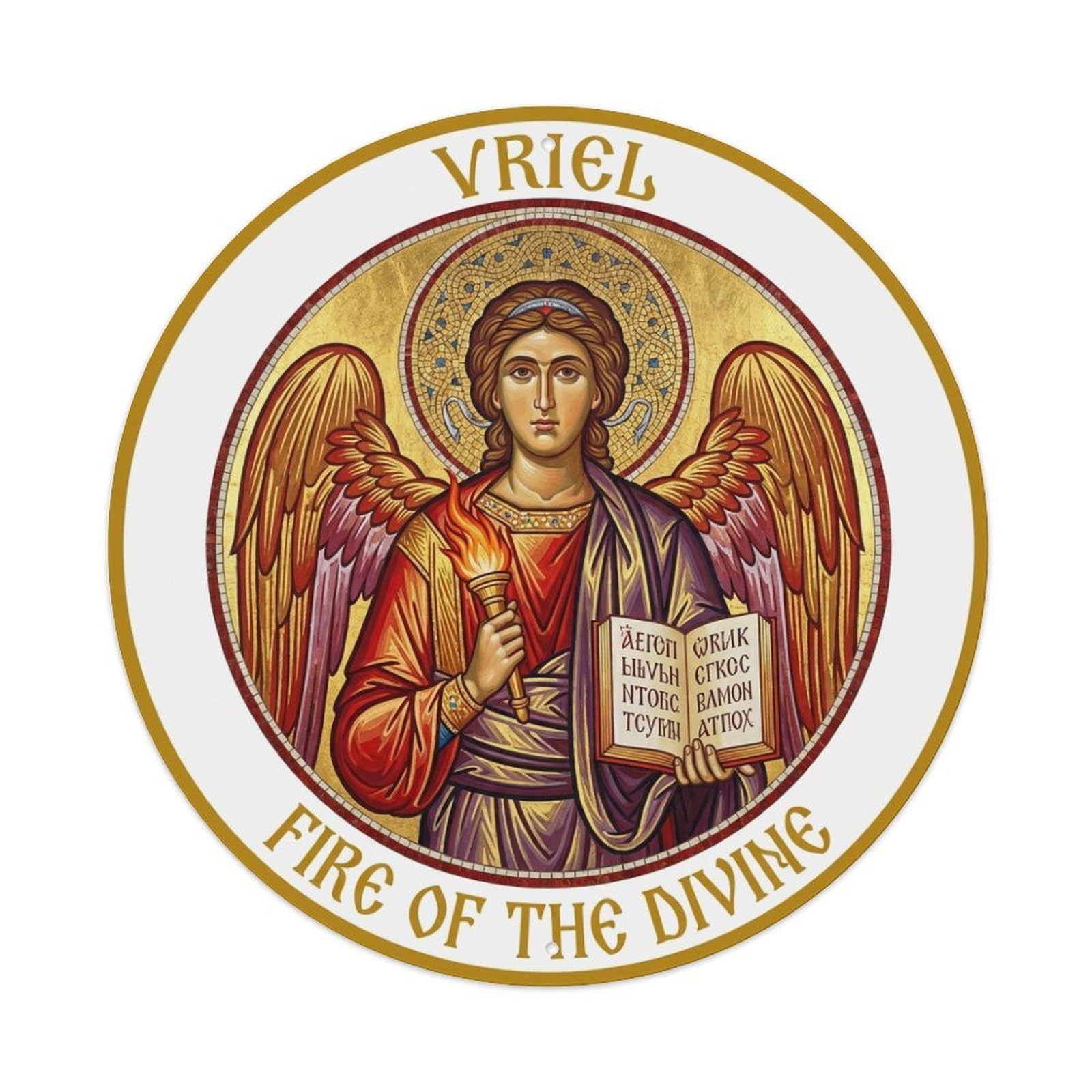 Archangel Uriel Fire of The Divine Holy Wisdom Metal Tin Sign