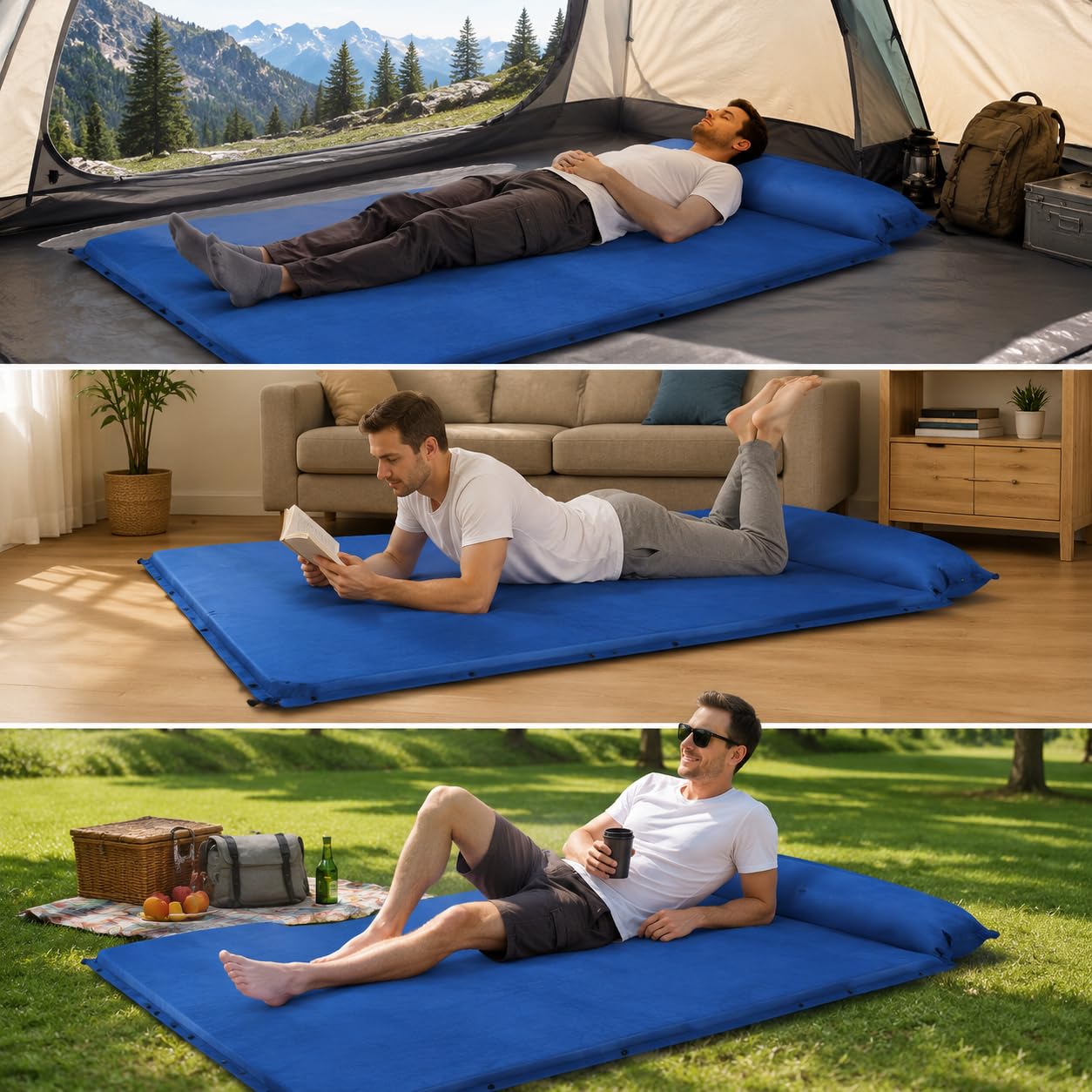 Selbstaufblasende Isomatte & Luftmatratze, 5cm, für Camping & Outdoor-Abenteuer