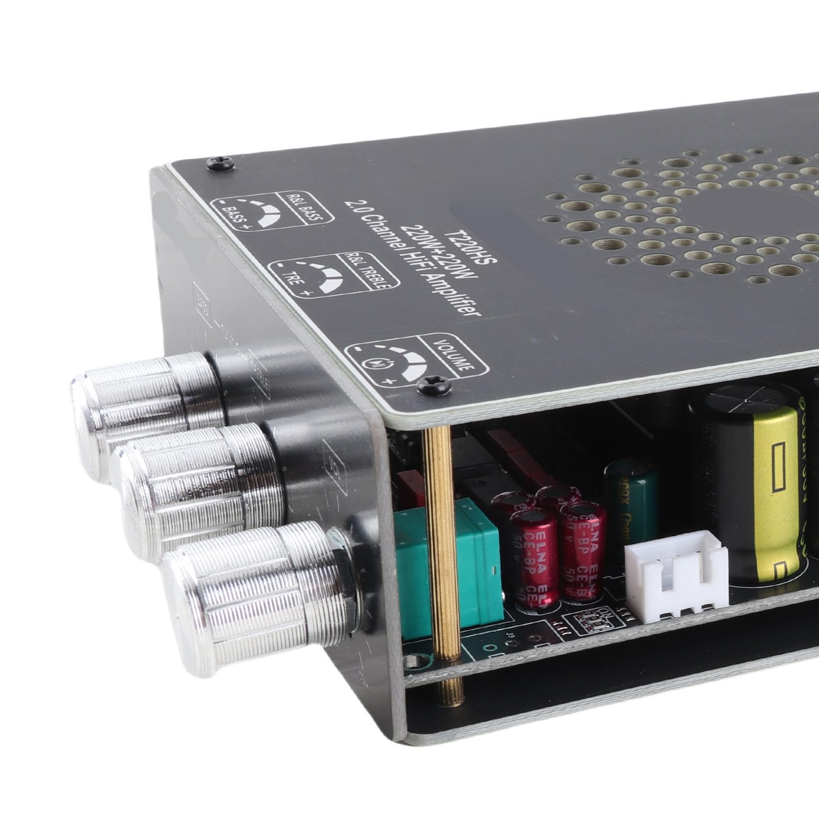 CHICIRIS Płyta Wzmacniacza Mocy Stereo HiFi T220HS Ultra Niski Poziom Hałasu dla Miłośników Kina Domowego i Muzyki DC 12-36 V