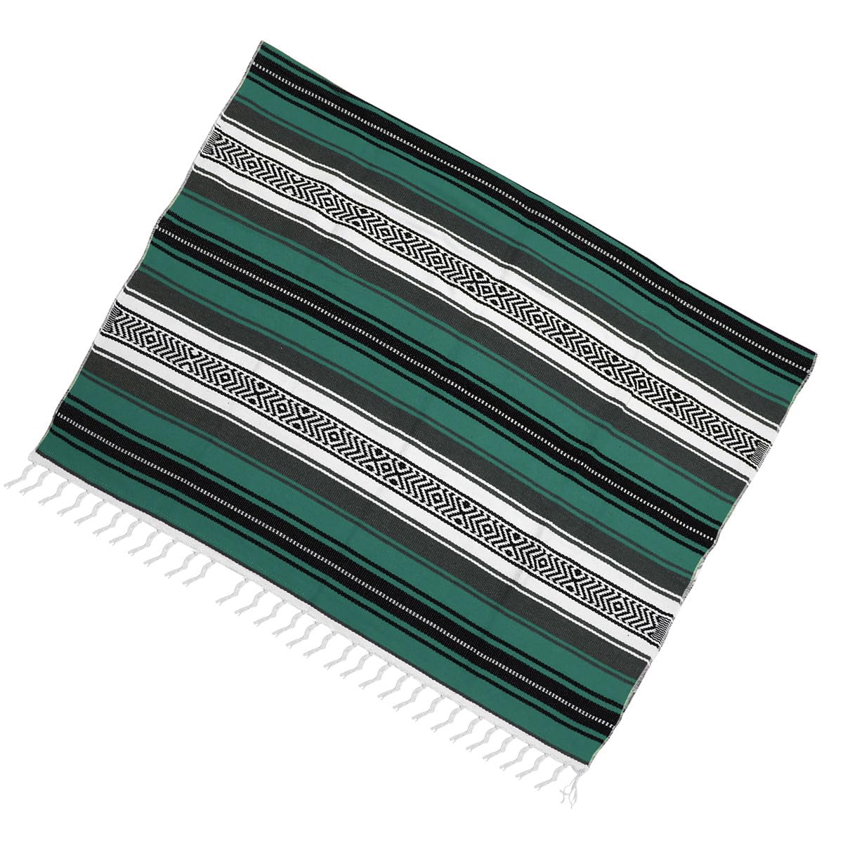 Manta mexicana de mezcla algodón poliéster gruesa verde 130x180