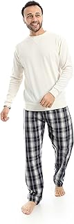 بيجامة فلافل برقبة دائرية للرجال من ريد سيركل مع بنطلون كاروا برقبة دائرية مع بنطلون كروة
