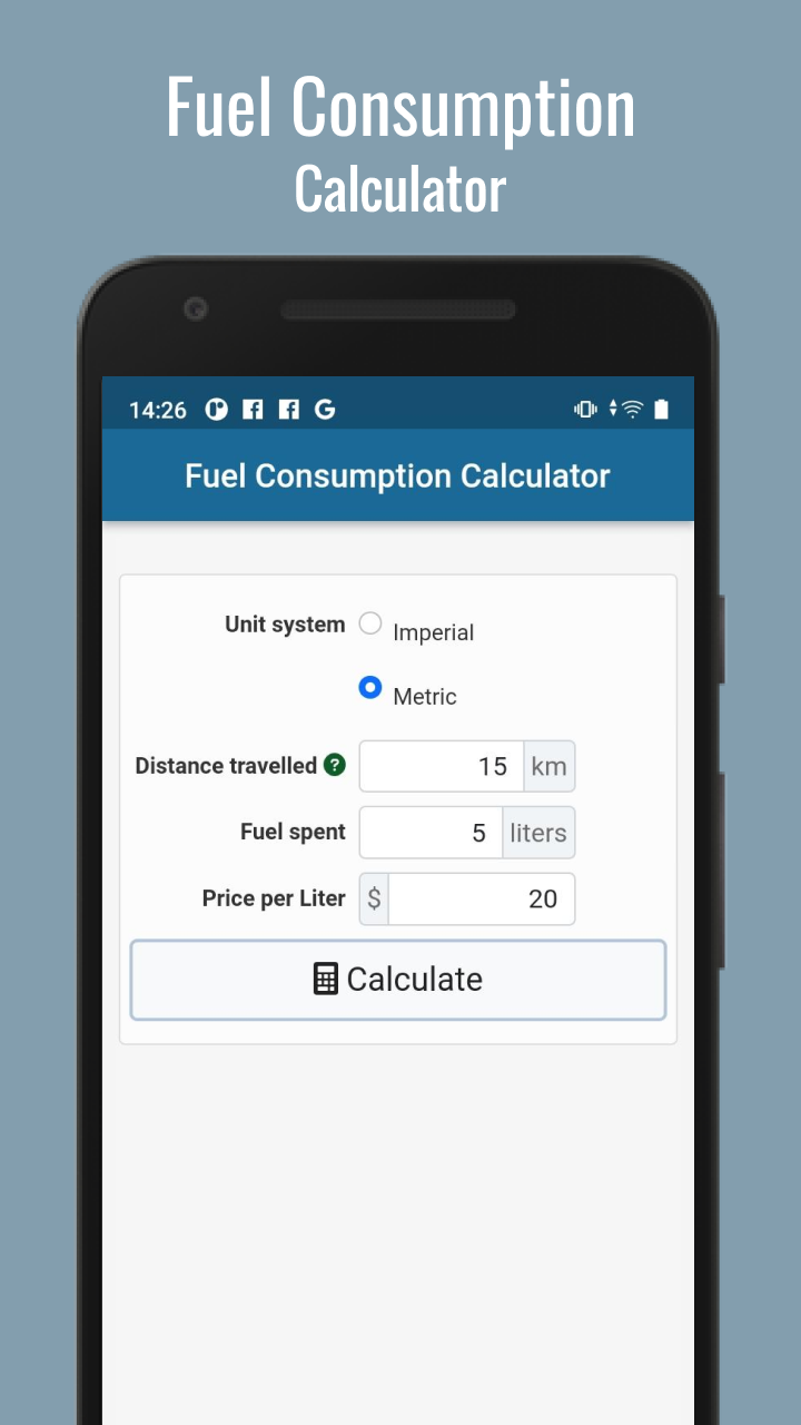Fuel Consumption CalculatorAmazon.deAppstore for Android