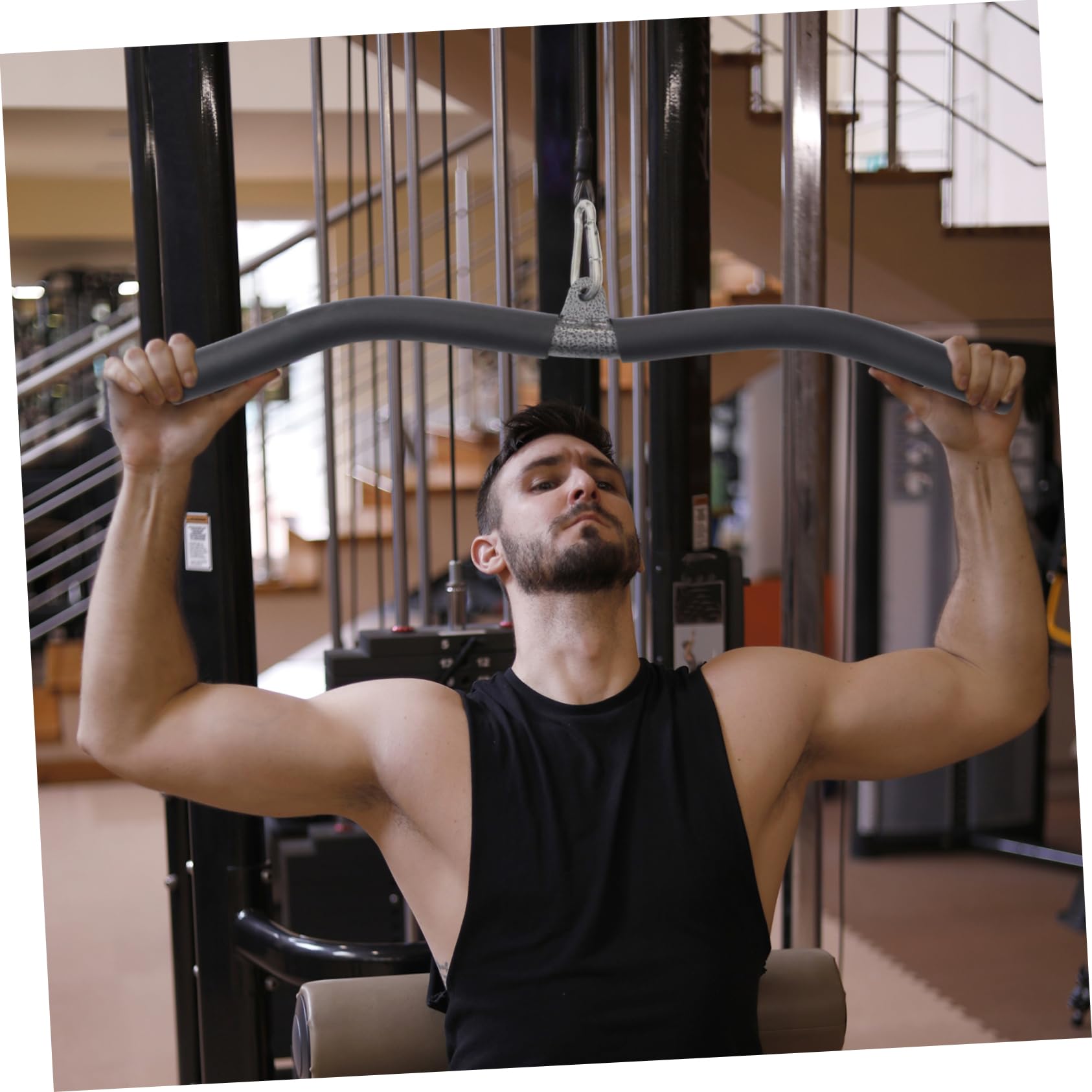Yardwe 3 Juegos De Barra De Fitness Barra De Bíceps Barra De Presión De Tríceps En Casa Equipo De Entrenamiento De Polea De Elevación Y Lat Barra De Tracción para Ejercicio