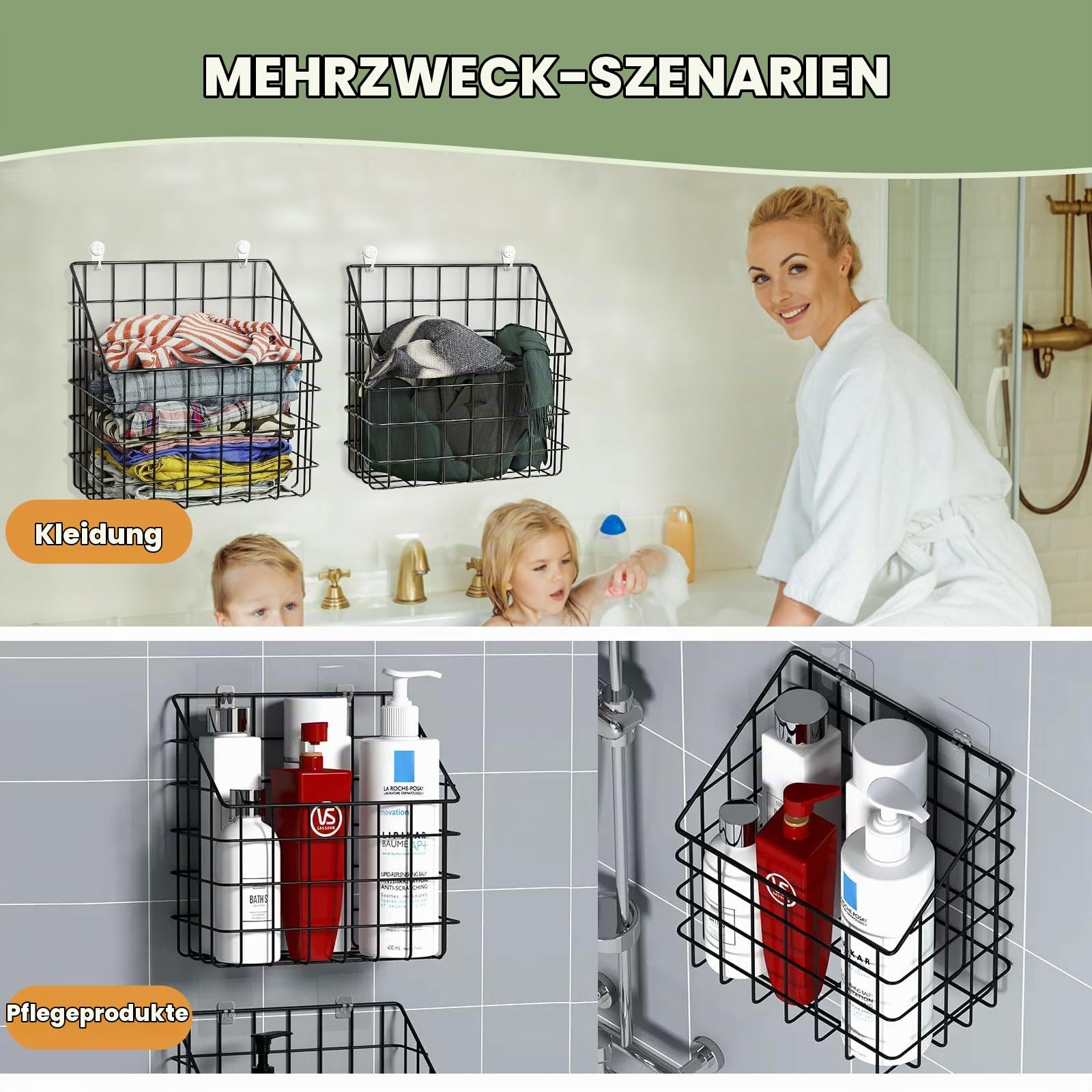 Greentainer Badespielzeug-Netz, hygienische Aufbewahrung für Badewannenspielzeug, Wannenablage 1da1xiao-basket