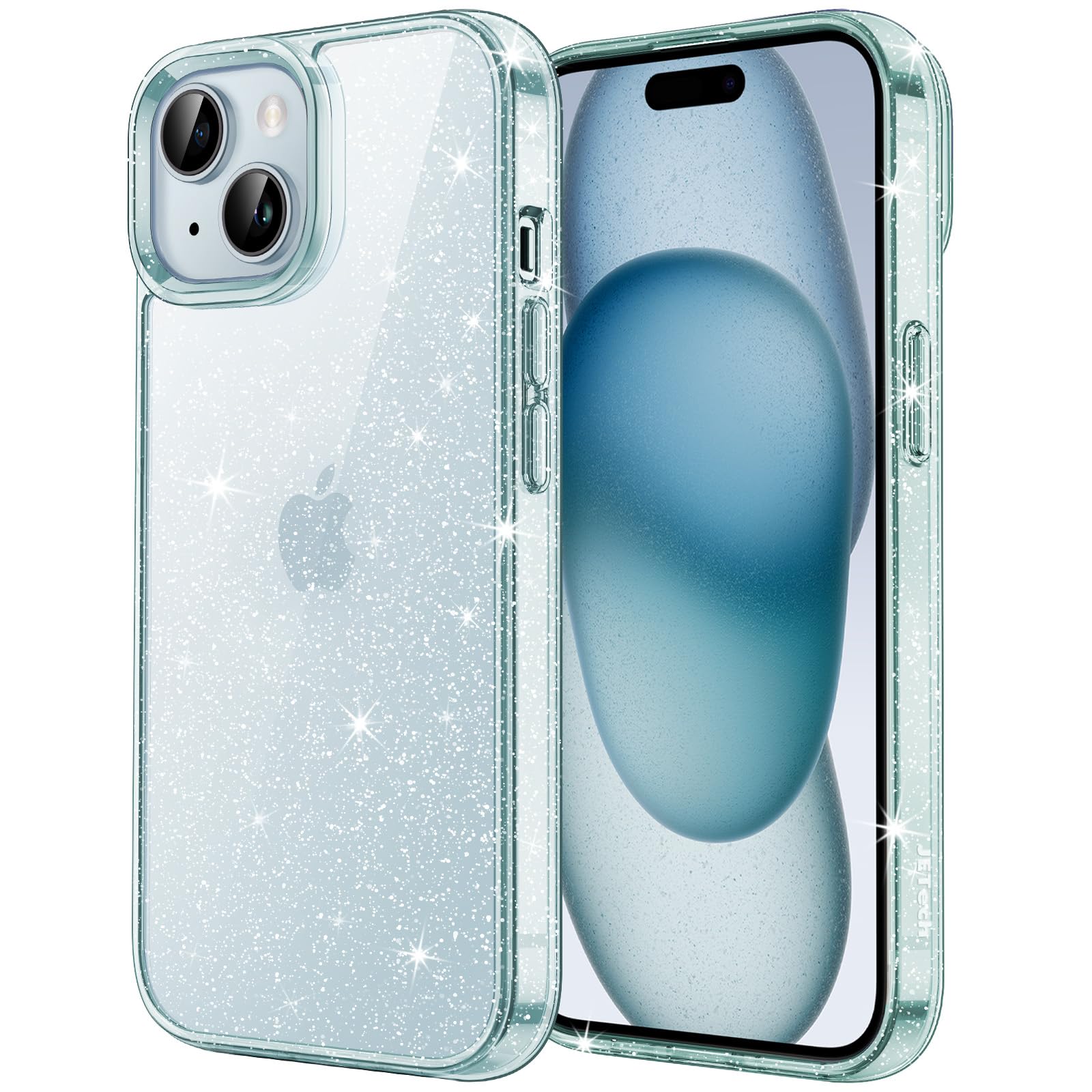 Amazon.co.jp: JETech iPhone 15用 グリッターケース (ブルー