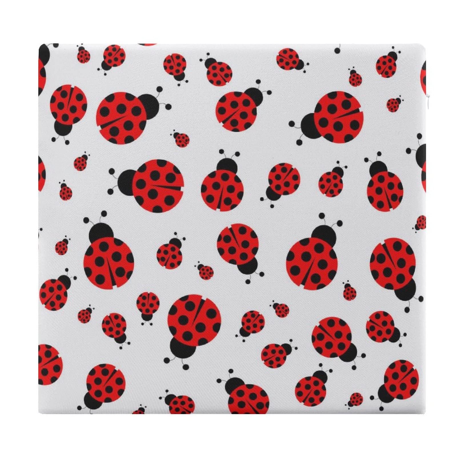 Chair Cushions Compatible with Ladybug Red Black Dots White for Dining Chairs, Comfy Square Memory Foam Seat Pad, Sofa Chair Stool Decor Cushion, Outdoor Patio Seat Cushions for Pressure Relief