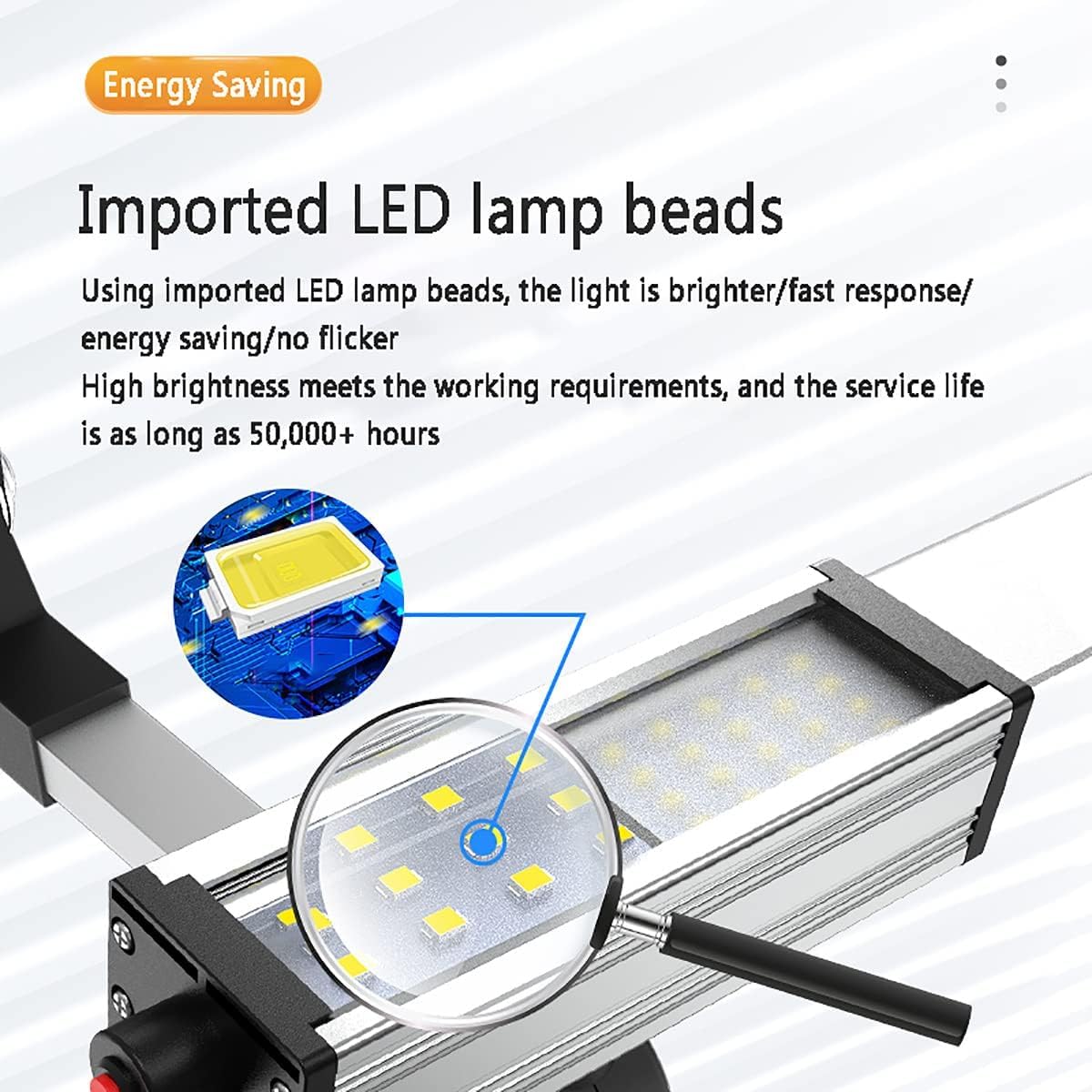 Składana Lampa Robocza Led Z Długim Ramieniem Ac 24 V / 36 V / 110-220 V, Wodoodporna Lampa Stołowa Ip66 Regulowane światła Sprzętowe Gle, Do Wiercenia Na Tokarce Narzędziowej C, 24v, 40W