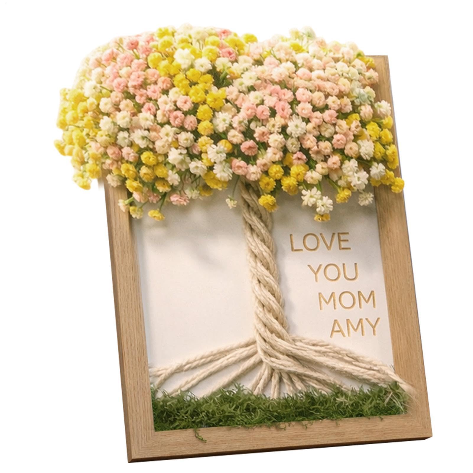 Cadre photo de bureau en bois avec fleurs sechees pour sublimer votre espace de travail zen