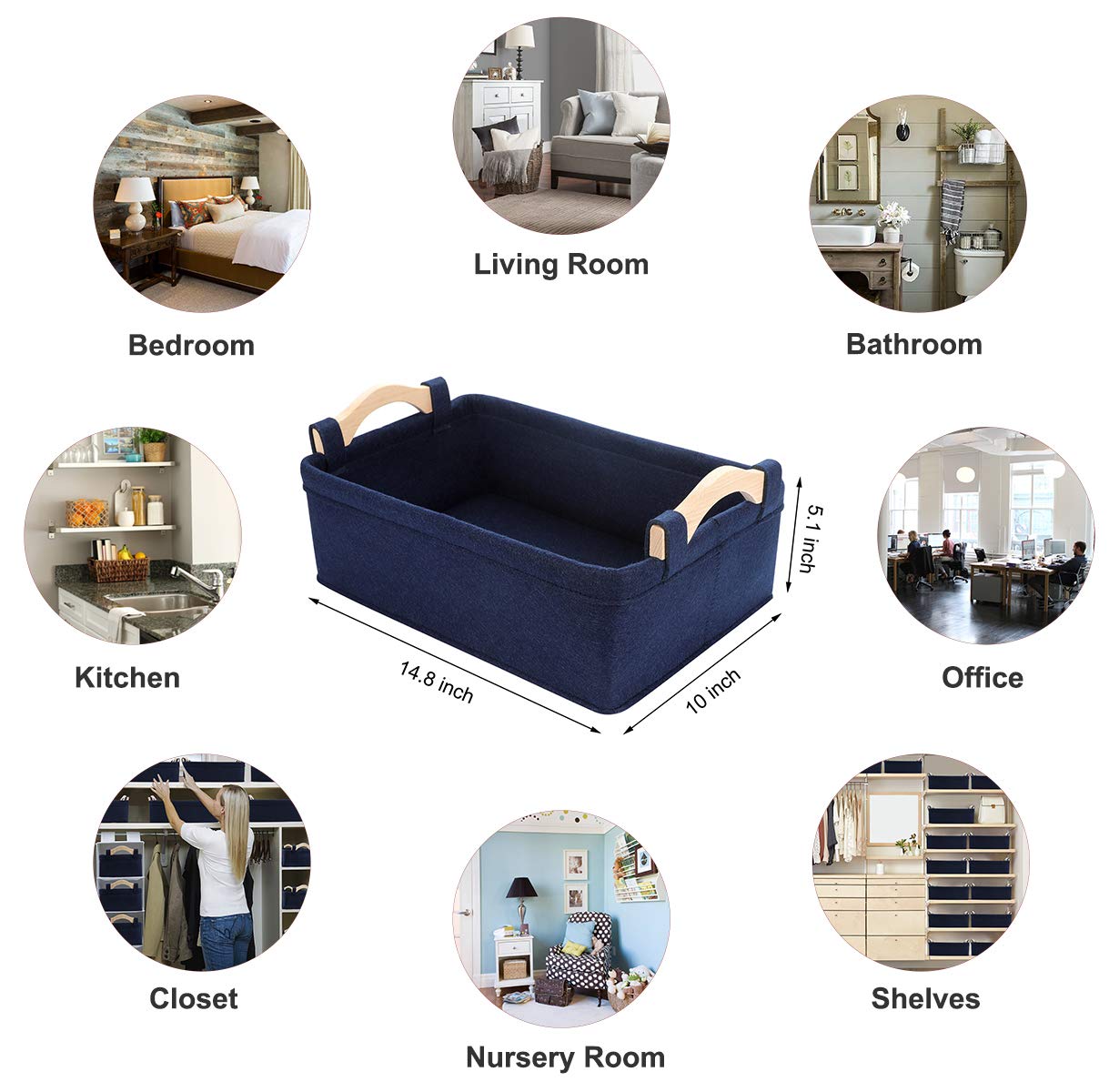 Boîte De Rangement En Tissu, Panier De Rangement Karki Crème, Paniers En Tissu E