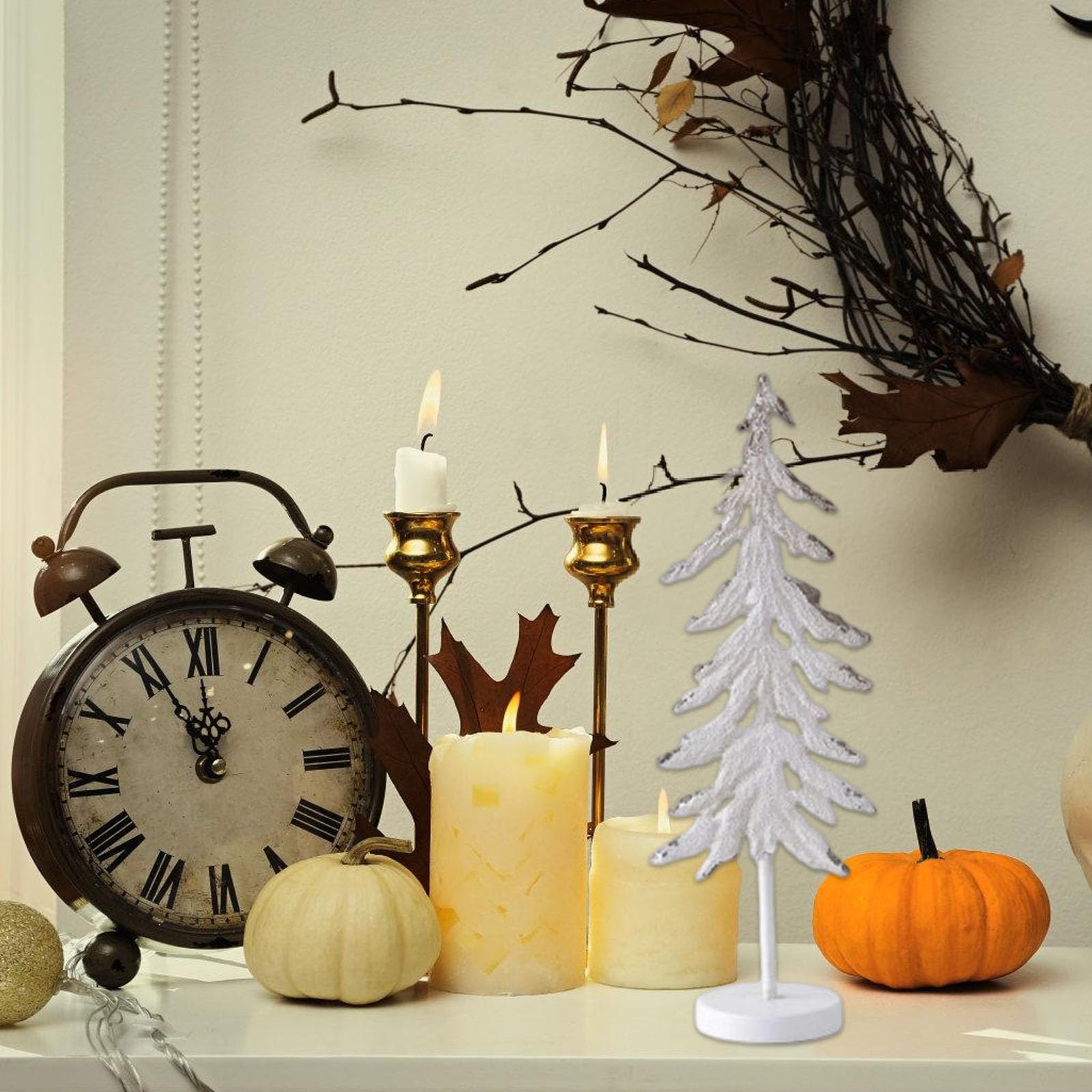 Escultura de árbol de hierro y madera para festivales, decoración de mesa de Navidad, decoración de escritorio, árbol de metal