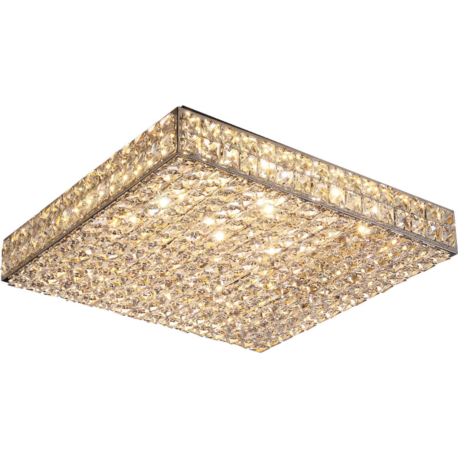 Ceiling Light LED Ceiling Lamp Modern Dimmable Crystal Ceiling Lamp Square Crystal Kitchen Ceiling Lighting Fixtures for Bedroom
