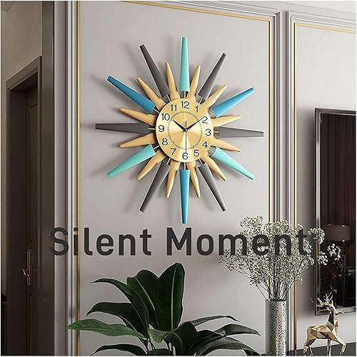Miniatura 3 de Relojes de pared modernos con forma de explosión de estrellas, funciona con pilas, relojes de pared silenciosos decorativos grandes para sala de
