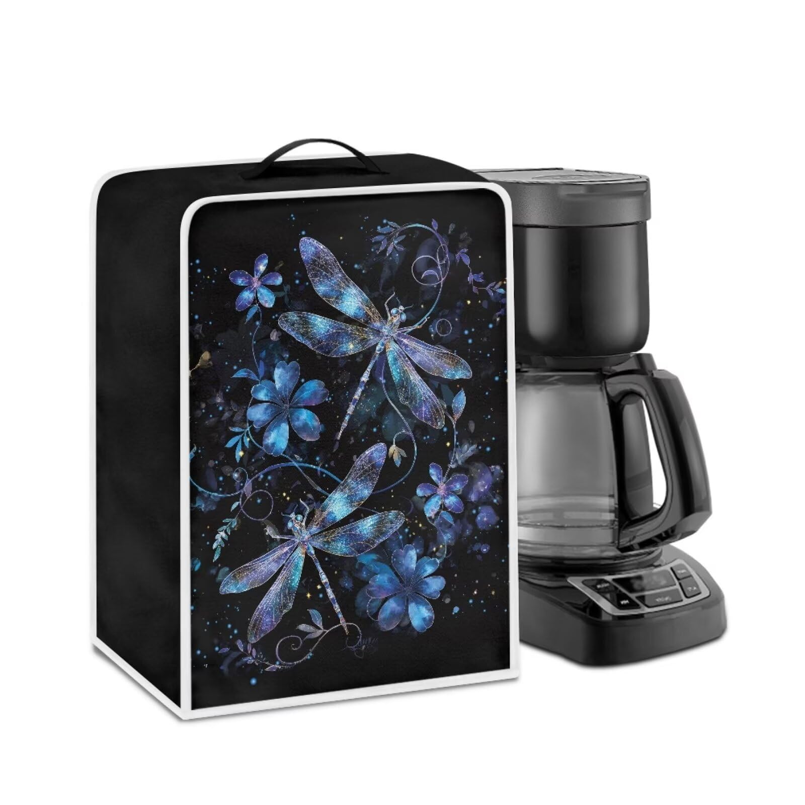 Coffee Machine Cover for Home Office Coffee Shop Dragonfly Flower Protection Coffee Maker Appliance Cover Stain Resistant Kitchen
