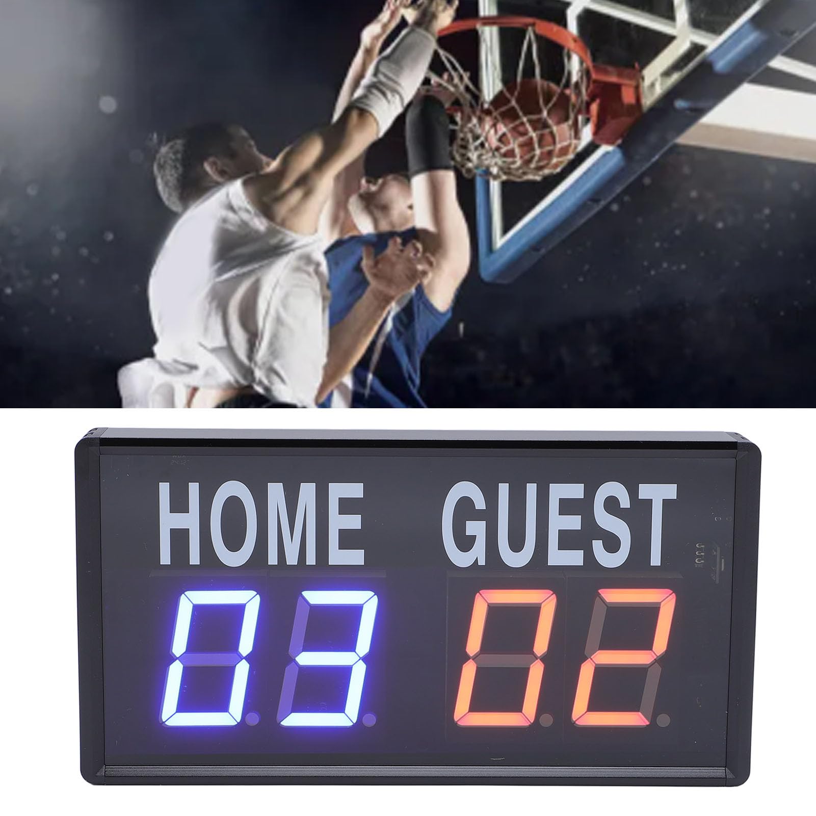 XUMIUZIY Tabellone Segnapunti Elettronico a LED, Segnapunti Portatile Alimentato Tramite USB con Telecomando per Partite di Pallavolo e Badminton