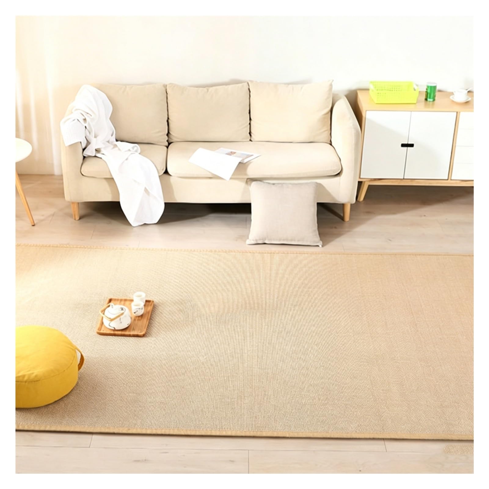 Tapis en fibre naturelle 1,5 x 2 m salon chambre et couloir antidérapant