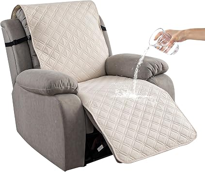 28 Oversized Recliner Chair Covers 100% Waterproof Recliner Cover,Non-Slip Recliner Chair Cover Sofa Slipcover,Washable Couch with Elastic Straps Protector for Kids, Dogs, Pets Beige