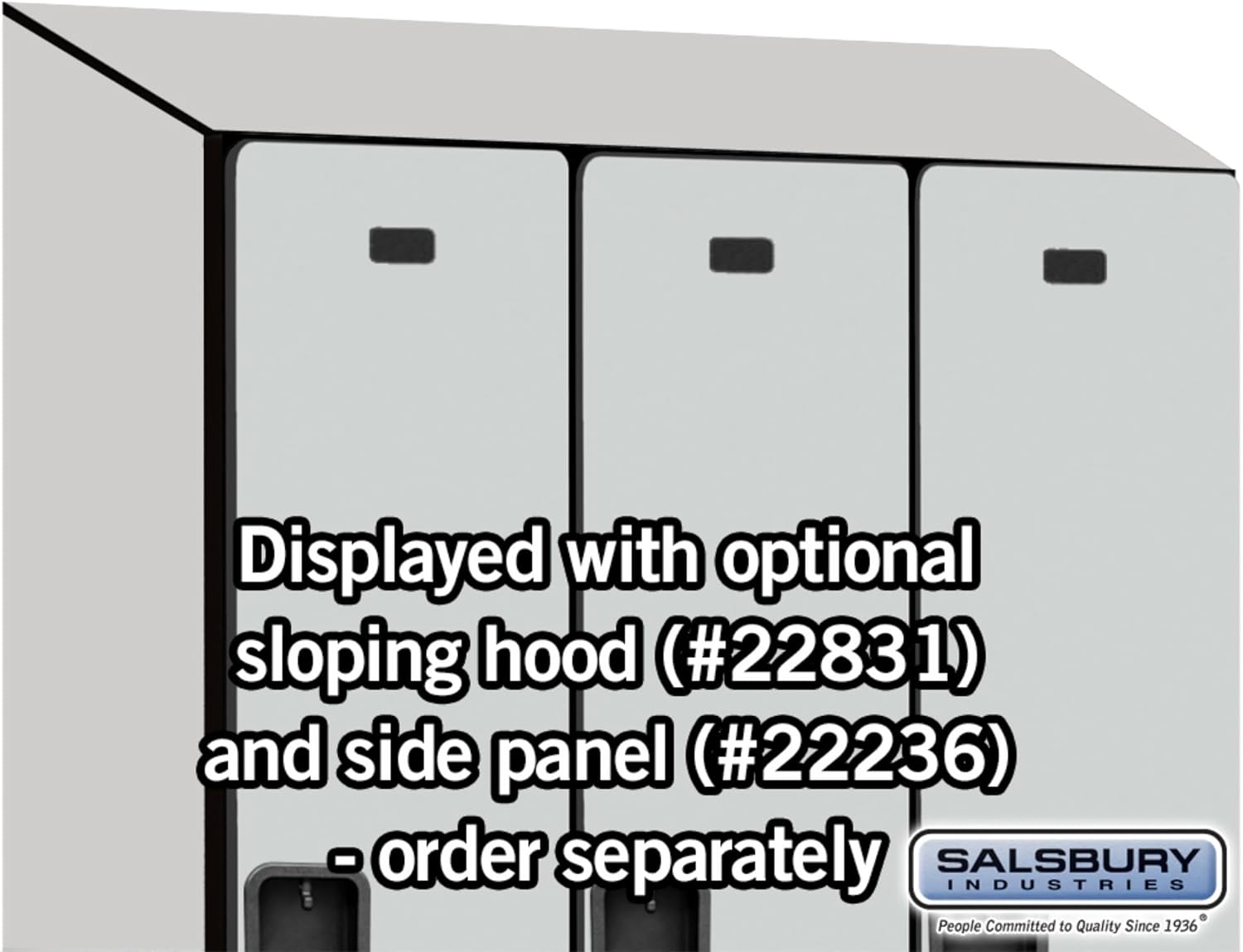 Salsbury Industries Sloping Hood - for 18 Inches Wide - 21 Inch Deep Designer Wood Locker - 3 Wide - Gray