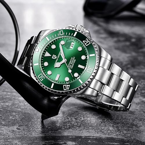 Miniatura 4 de Pagani Design - Reloj automático para hombre, NH35, mecánico, cristal de zafiro, acero inoxidable, reloj de pulsera para negocios, 328.1 ft