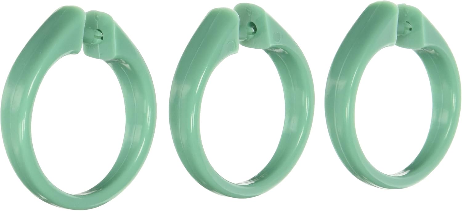 Carnation Home Fashions "Snap Plastic Shower Curtain Hooks, Jade : Home & Kitchen