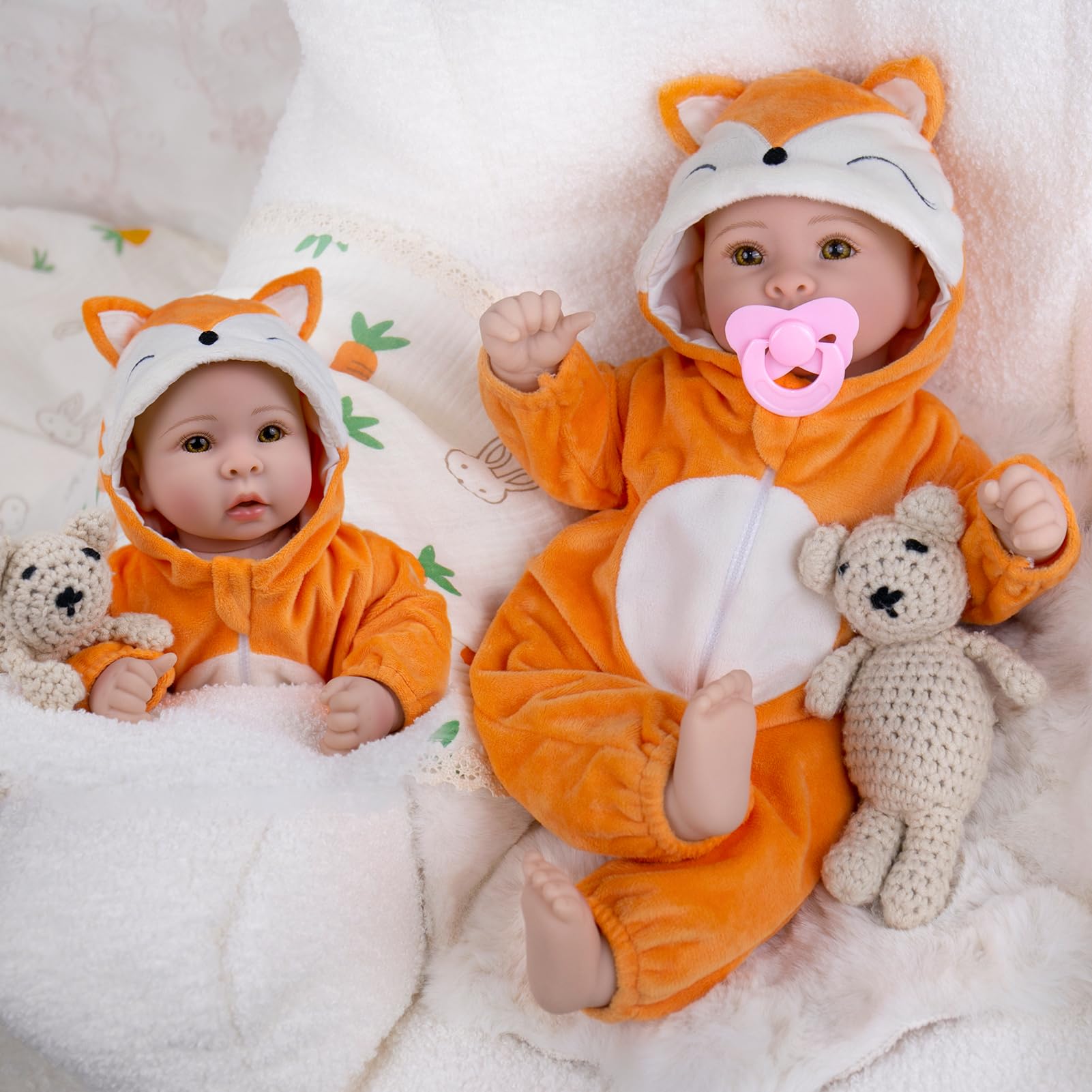 Muñecas de bebé realistas para niña, 17 extremidades de vinilo suave y cuerpo de tela, muñeca de bebé de la vida real, regalo para niños a partir de 3 años 4