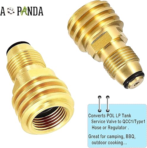 Miniatura 5 de AOPANDA El adaptador de tanque de propano convierte la válvula de servicio de tanque POL LP en manguera QCC1tipo 1 o regualtor - antiguo a nuevo
