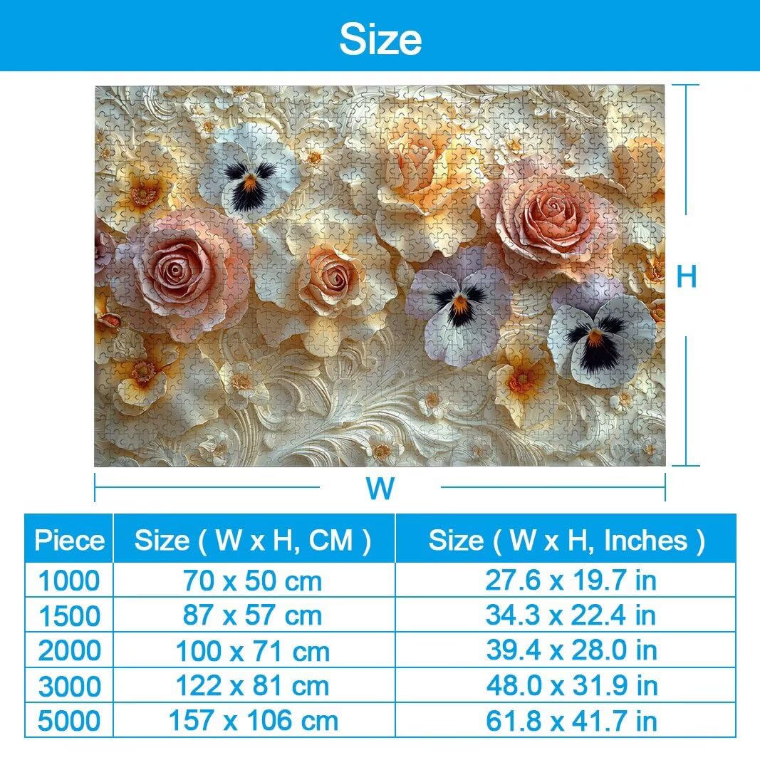 Puzzle kwiatowe, puzzle 2000 sztuk dla dorosłych, prezent dla kobiet
