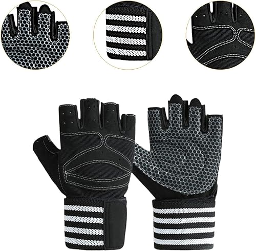 Miniatura 2 de Yiju 2X Workout Gloves Accessory Lightweight Polyester Black Weight Lifting Gloves for Indoor Outdoor Pull Ups Fitness Women Men