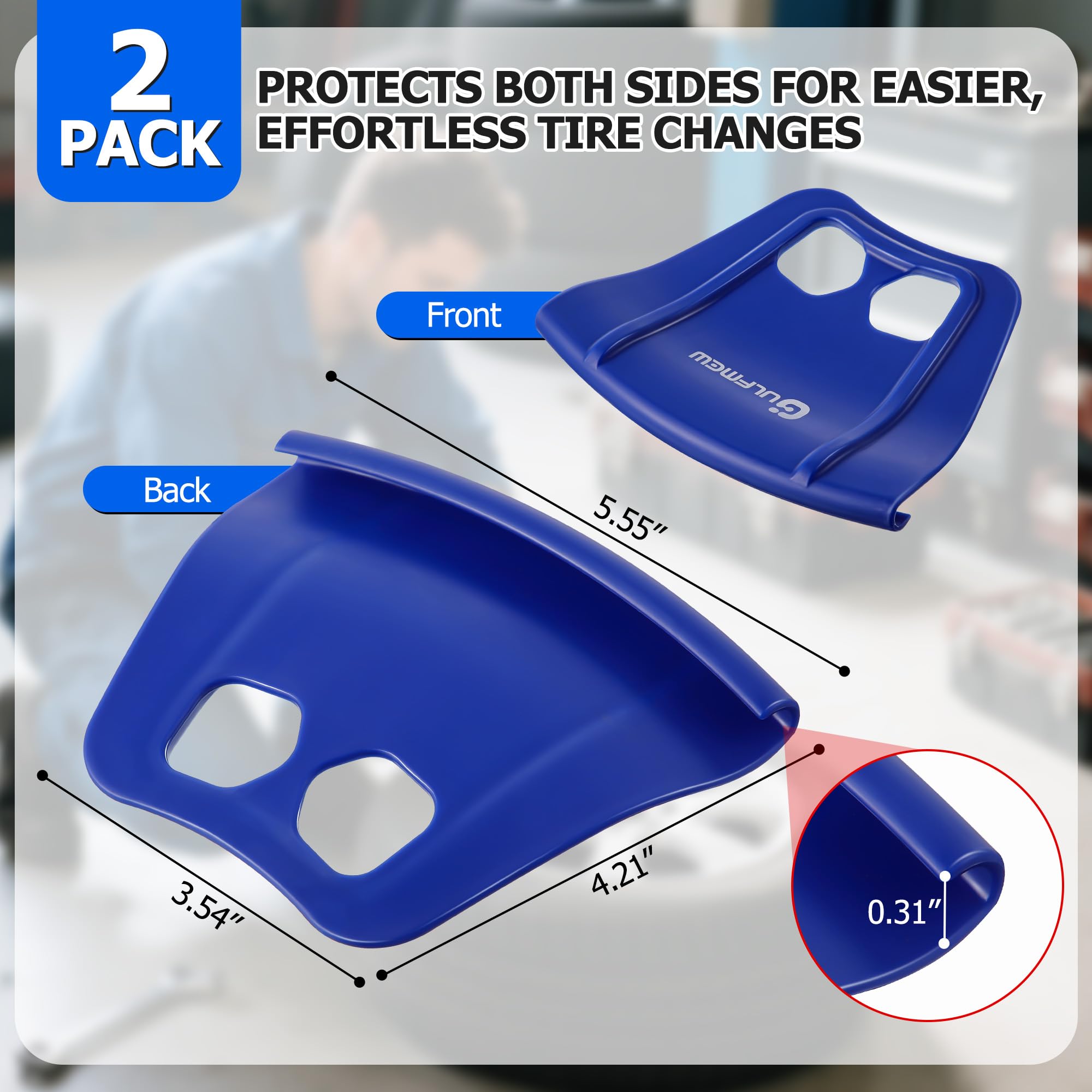Rim Protectors for Tire Changing, 2 Piece Wheel Rim Guard Kit for Motorcycle, Bicycle, Scooter & E Bike, Durable Tire Lever Protection Tool, Non Slip, Reusable Maintenance Accessory