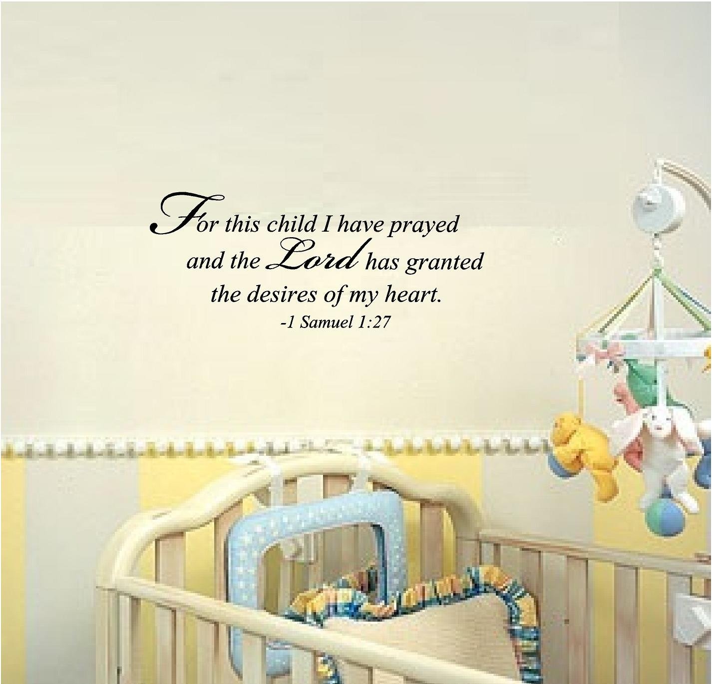 Autocollant Mural Bébé "I Prayed For This Child" - 1 Samuel 1:27 - Décoration Chambre Enfant