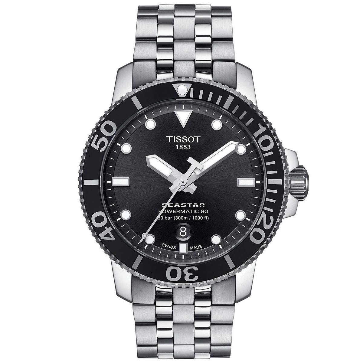 TISSOT(ティソ)腕時計 メンズ TISSOT シースター 1000 オートマティック ブラック文字盤 ブレスレット T1204071105100 [正規輸入品]
