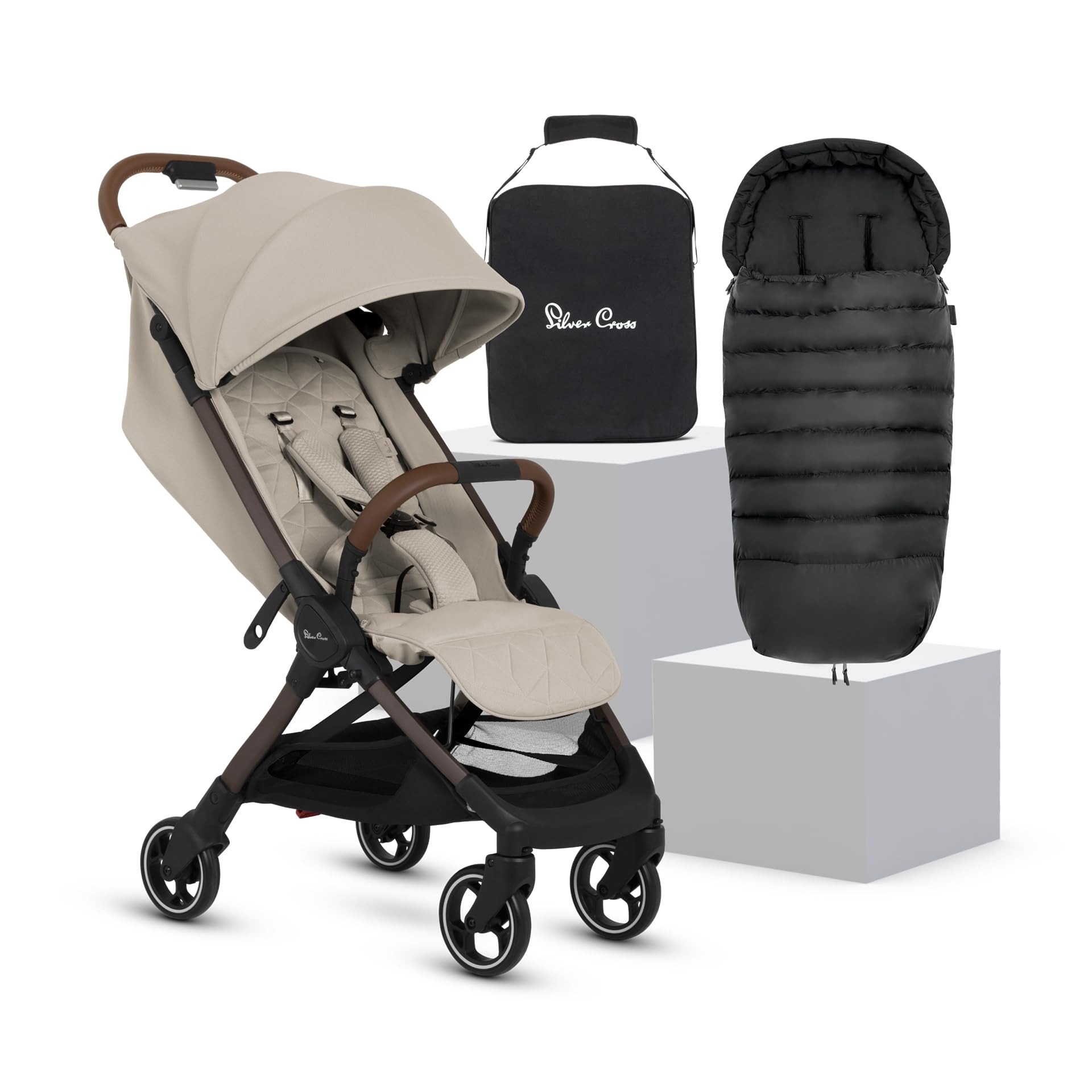 Silver Cross - Clic 2 Compact Stroller & Travel Bag - Travel Stroller For Life On The Go - Foldable & Lightweight - Suitable From Birth To 4 years - Cobble — view 15